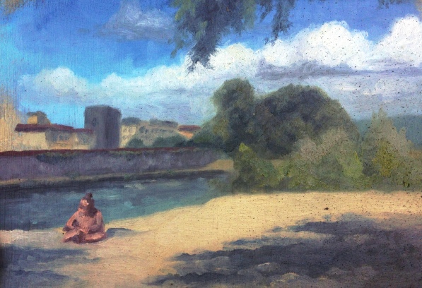 "Beach study II" - Oil on panel